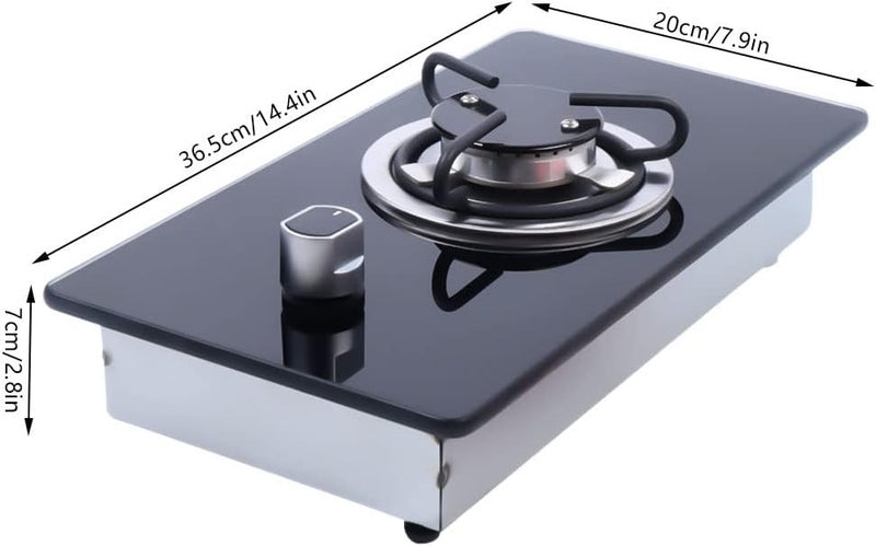 HAPPCUCOE Boat Caravan RV Camper LPG Gas Stove Hob with Sink Combo Cooktop Tempered Glass Camping Stoves (14.4 In) - Image 2